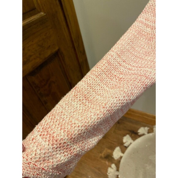 Halogen Red & White Womens Jacket Stylish Distressed with Frayed Edging Sz Large - Picture 7 of 12